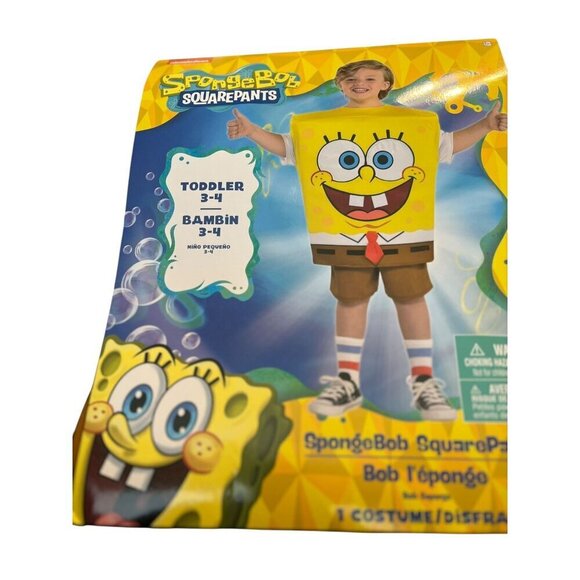 SpongeBob Squarepants Toddler 3-4 Halloween Costume, Dress Up - Picture 2 of 7